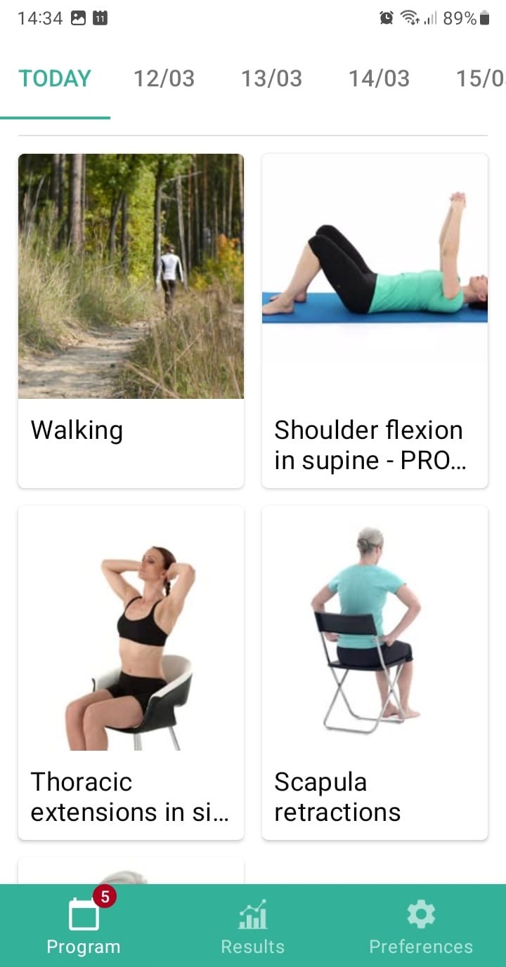 Online exercise program Osteoarthrosis of the shoulder