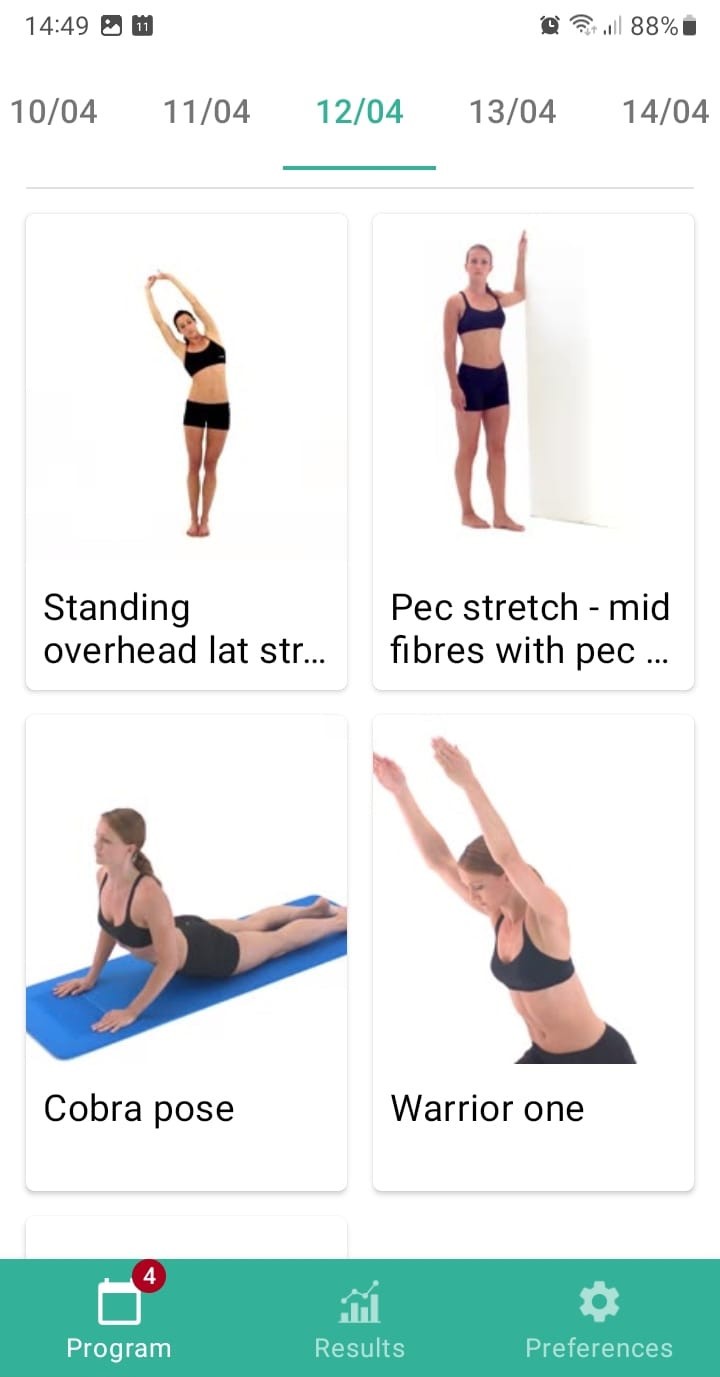 Online exercise program Tietze's syndrome