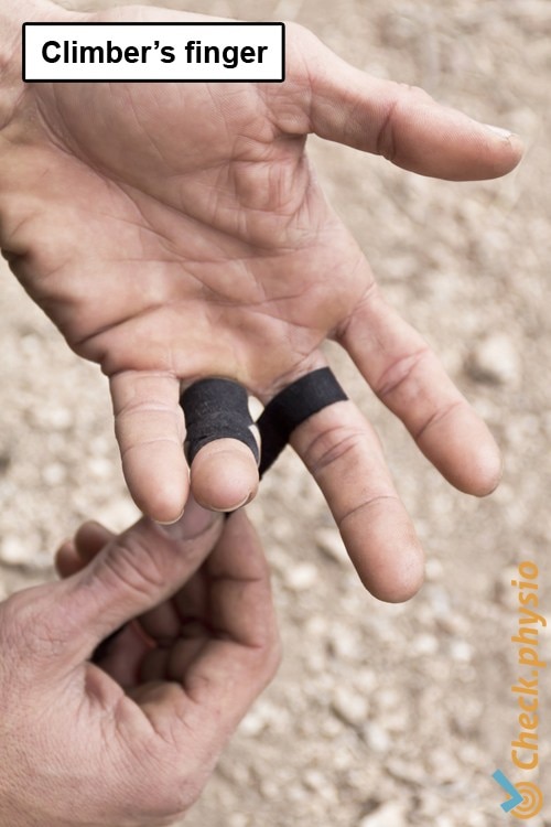 hand climbers finger tape taping