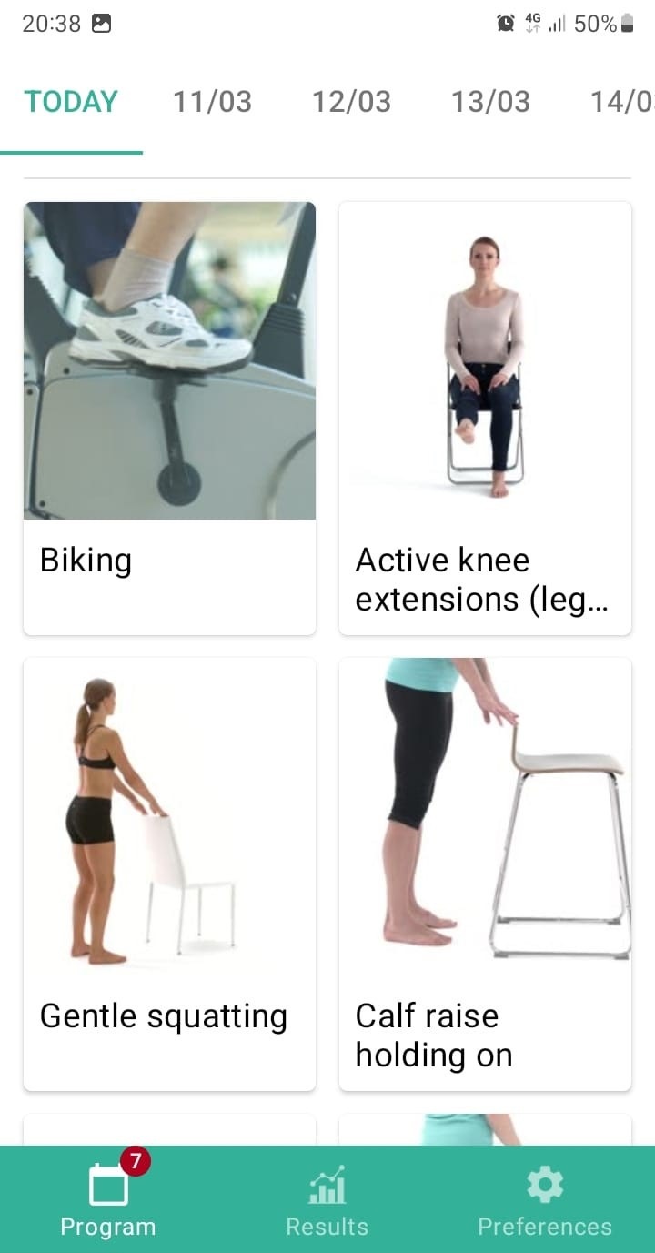 Osteoarthrosis of the knee exercise program