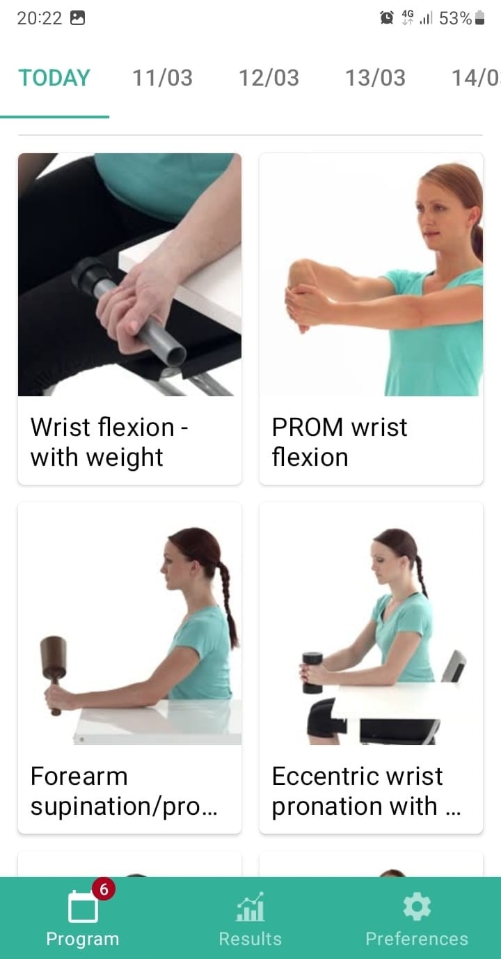 Golfer's elbow exercise program