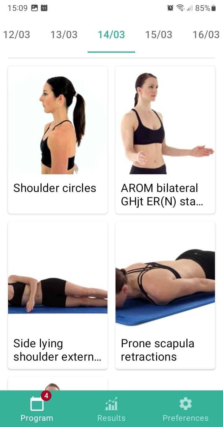 Rotator cuff injury exercise program